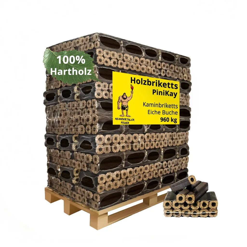 Neandertaler Feuer PiniKay Hartholzbriketts 960kg